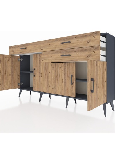 Arges Konsol 2 Raflı 3 Çekmeceli 4 Kapaklı 176x30x99 Antrasit-çam Atlas Çam/atlas Çam - Antrasıt Arges Konsol 2 Raflı 3 Çekmeceli 4 Kapaklı 176x30x99 Antrasit-çam Atlas Çam/atlas Çam - Antrasıt