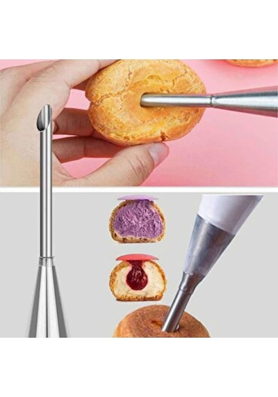Dolum Duyu + Çiçek Duyu Seti 2'li Marmelat Krema Krem Şanti Dolum