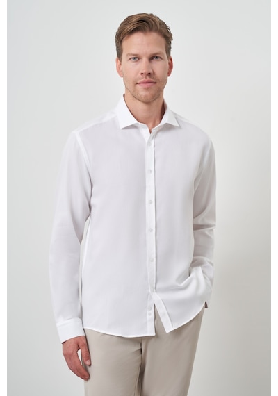 Morven Erkek Beyaz Pamuk Trend Slim Fit İtalyan Yaka Gömlek 25mc004048600 Beyaz Beyaz