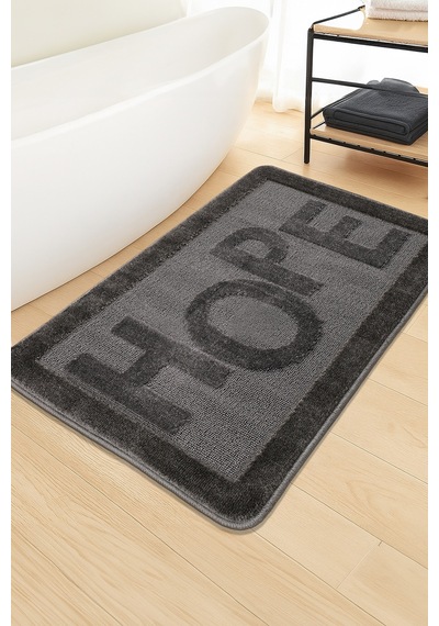 Doğal Kaymaz Taban Banyo Paspas Uzun Ömürlü Yumuşak Dokulu Su Emici Yıkanabilir Hope 60x100 Antrasit
