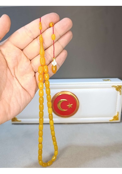 Sıkma Kehribar Tesbih Halil Koçak Usta Yapımı Ve İmzalı