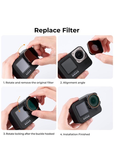K&f Concept Gopro Uyumlu 6 Lı Set - Cpl + Nd8 + Nd16 + Nd32 + Nd64 + Nd1000