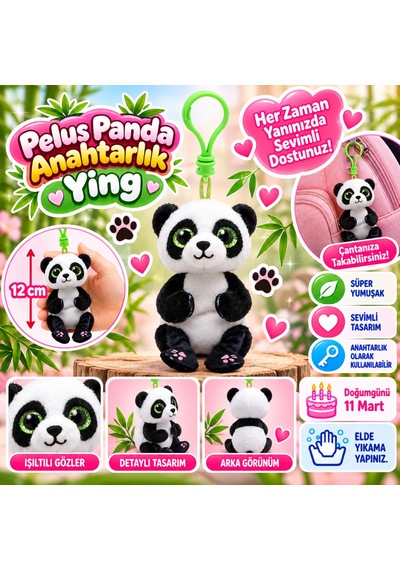 Ty Beanie Bellies Peluş Panda Anahtarlık Ying Nhr