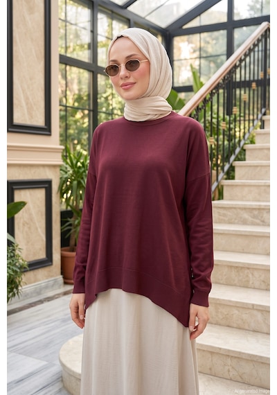 Nuss Basic Triko Rayon Tunik 902 Vişne
