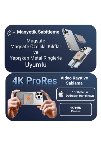 Jeyı Gripchip İ9-heart Manyetik M.2 2230 Nvme Ssd Kutusu - Magsafe-prores Kayıt-8k/4k Ekran Paylaşımı-10gbps Usb 3.2 Gen2-100w Pd Şarj Destekli Disk Kutusu
