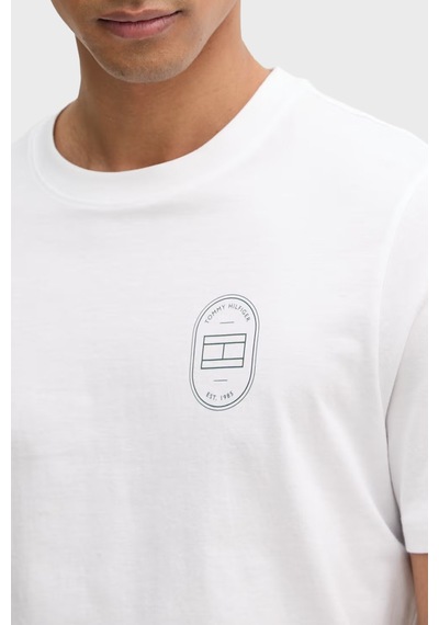 Tommy Hilfiger Baskılı % 100 Pamuk Regular Fit T Shirt Erkek T Shirt Mw0mw42364 Ybr Beyaz