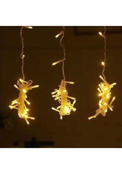 8 Fonksiyonlu 200 Led 10 Saçak Şerit Led 2x2 Perde İp Led Gün Işığı Çok Renkli