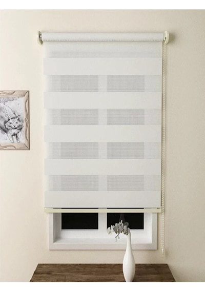 Beyaz Düz Stor Zebra Perde 220 X 240 Ekru