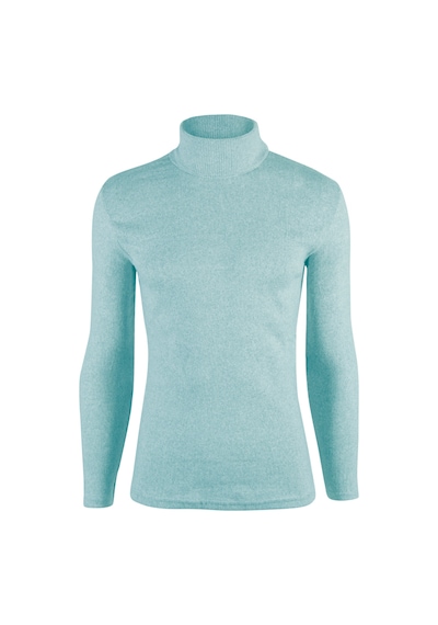 Erkek Su Yeşili Balıkçı Yaka Boğazlı Slim Fit Kazak Su Yeşili