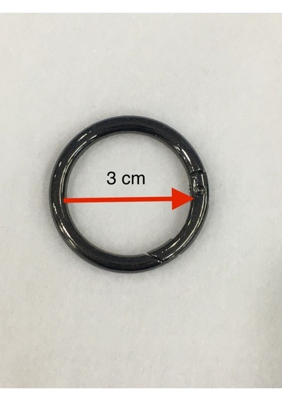 Karantuhafiye Çanta Halkası Yuvarlak Yaylı Klips 3 Cm 4 Lü Set Antrasit Antrasit
