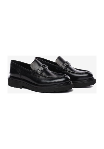Greyder 64739 Erkek Hakiki Deri Tokalı Loafer Ayakkabı Siyah