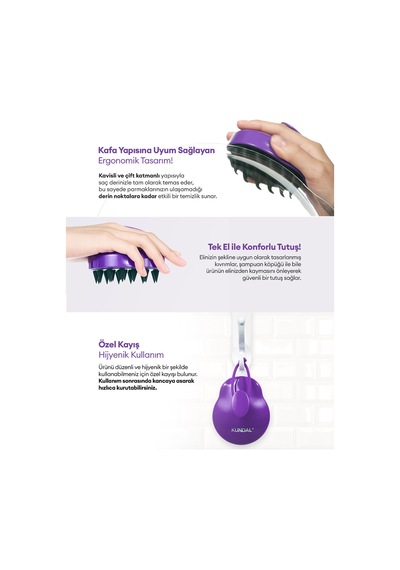 Saç Derisi Masaj Tarağı Kundal Shampoo Brush