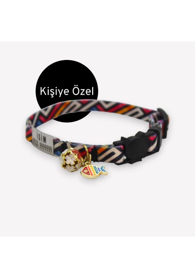 Caramelos Güvenlik Kilit İsimli Kedi Tasması-sallanmayan Edk