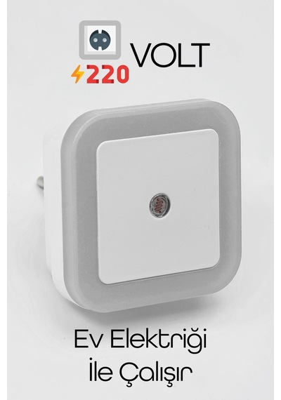 Kare Otomatik Gece Lambası Işığa Duyarlı Karanlık Ldr Sensörlü Koridor Beyaz Gc02 Beyaz