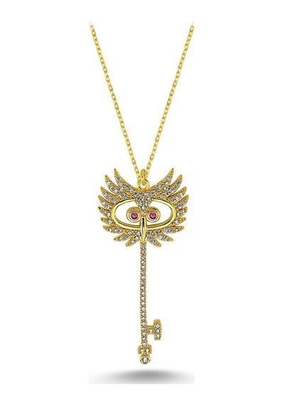 Taşlı Büyük Anahtar Kolye (498174478)