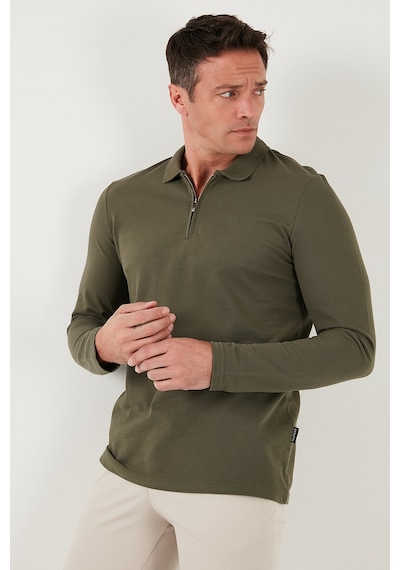 Buratti Pamuklu Slim Fit Yarım Fermuarlı Polo Yaka Erkek Sweat 5903010 Haki Buratti Pamuklu Slim Fit Yarım Fermuarlı Polo Yaka Erkek Sweat 5903010 Haki