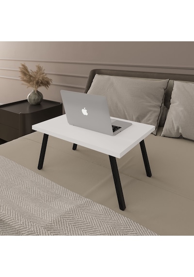 Asra Trend Katlanır Laptop Çalışma Masası LAPTOPMASA01 %100 MDF Yatak Sehpası Beyaz