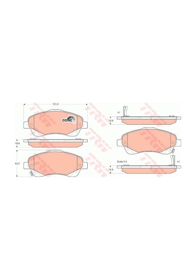 Toyota Corolla Uyumlu Verso Ön Fren Balatası 2004-2009 Trw