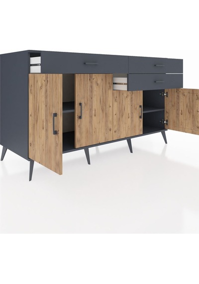 Kronos Konsol 2 Raflı 3 Çekmeceli 4 Kapaklı 176x59x99 Antrasit-ça Antrasit-çam/antrasit Kronos Konsol 2 Raflı 3 Çekmeceli 4 Kapaklı 176x59x99 Antrasit-ça Antrasit-çam/antrasit