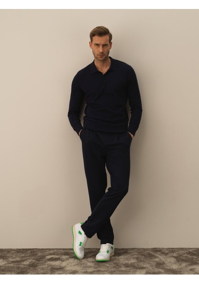 Xint Lacivert Pamuk Dokulu Regular Fit Kazak 801743