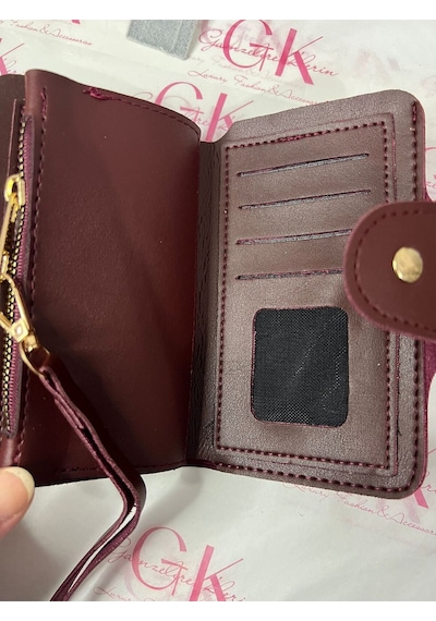 Bonita Bordo Çok Bölmeli Cüzdan Premium Kalite