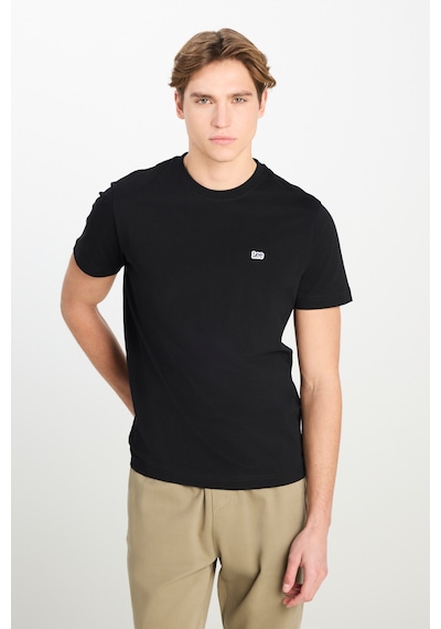 Regular Fit Normal Kesim Bisiklet Yaka Pamuklu Siyah Tişört Black