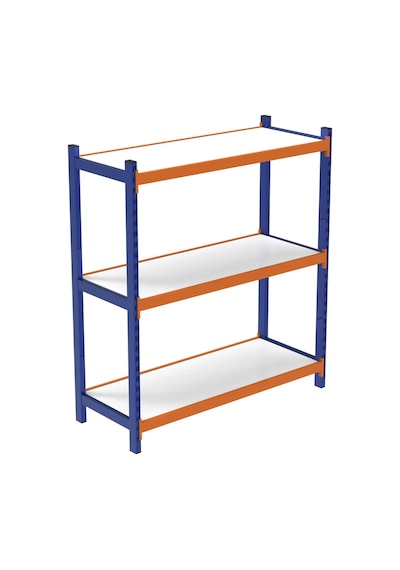 3 Katlı Ahşap Raflı İçten Oturmalı Hafif Rack - 3d Yazıcı Rafı, Depo Rafı 60x120 Cm-150 Cm Mavi-turuncu