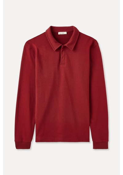 Mudo Erkek Erkek Bordo Loose Fit Düğmeli Dik Yaka Sweatshirt 1264101