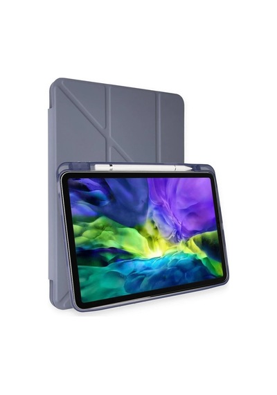 Mey İthalat Apple Uyumlu iPad Pro 11 2024 Kılıf Kalemlikli Mars Tablet Kılıfı - Lavender Arka Kapak