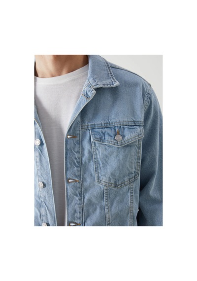 LC Waikiki Lcw Jeans Standart Kalıp Erkek Jean Ceket Lıght Indıgo Rod