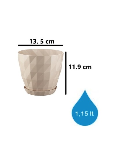 Omnipazar So-krt2 Dekoratif Kristal Saksı Takımı 1.15 Litre No 2 Kirli Beyaz 113
