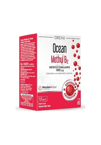 Ocean Methyl B12 1000 Mcg 10 ML Dilaltı Sprey