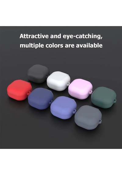 Caseonn Samsung Uyumlu Galaxy Buds 2 - Buds 2 Pro Kılıf Askı Aparatlı Mat Silikon Siyah