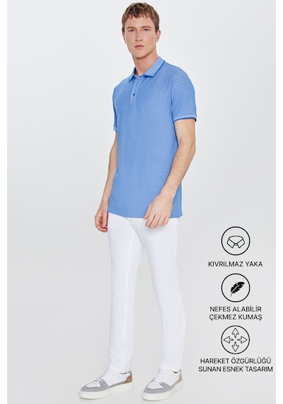 Ac&Co / Altınyıldız Classics 4A4820200047Sabm Düğmeli Polo Yaka Cepsiz Slim Fit Erkek Tişört Saks Mavisi - Beyaz Saks Mavi Ac&Co / Altınyıldız Classics 4A4820200047Sabm Düğmeli Polo Yaka Cepsiz Slim Fit Erkek Tişört Saks Mavisi - Beyaz Saks Mavi