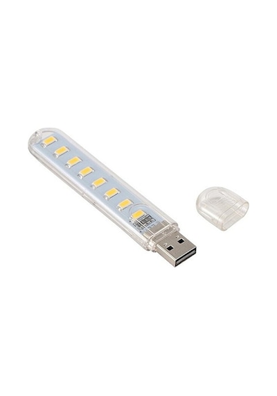 Usb 8 Led Beyaz Lamba Gece Lambası Laptop - Powerbank Uyumlu Led Diğer