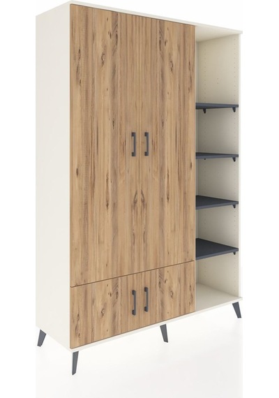 Hyperion Dolap 6 Raflı 4 Kapaklı Tek Askılı 132x44x195 Aytaşı-çam/antrasit Atlas Çam/antrasıt Hyperion Dolap 6 Raflı 4 Kapaklı Tek Askılı 132x44x195 Aytaşı-çam/antrasit Atlas Çam/antrasıt