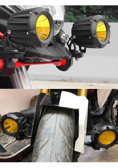 Zauss 30w Yuvarlak Sarı Cam Tek Ledli Sis Farı Off Road Çalışma Tekne Lambası