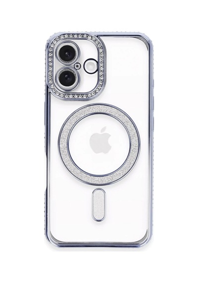 İphone 16 Plus Kılıf Joke Simli Magneticsafe Kılıf - Mavi