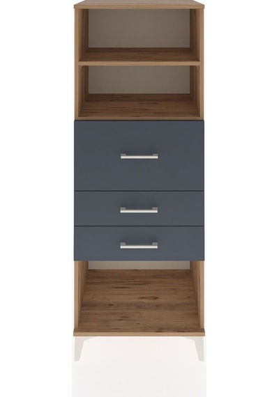 Hyperion Dolap 2 Raflı 3 Çekmeceli 60x44x163 Çam-antrasit Çam