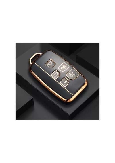 Autohan Keys Lüks Land Rover Range Rover Vouge Sport Uyumlu Siyah-gold Nano Akıllı Anahtar Kılıfı, Premium Koruyucu Kılıf