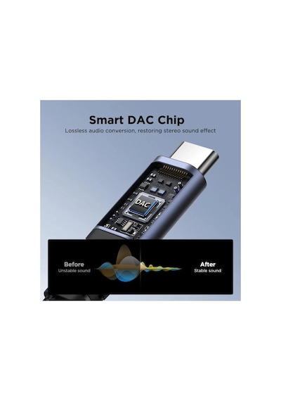 Joyroom Audio Adaptör 2in1 Type-c To 3.5mm+type-c -siyah