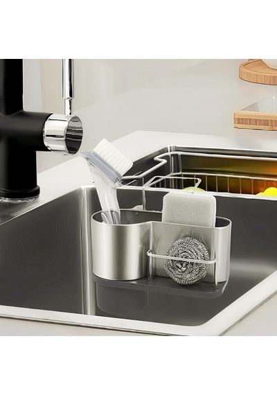 Kurutma Rafı Sünger Tutucu Mutfak Lavabo Organizatör Lavabo Caddy Sünger Tutucu Paslanmaz Çelik Mutfak Aksesuarlar Diğer