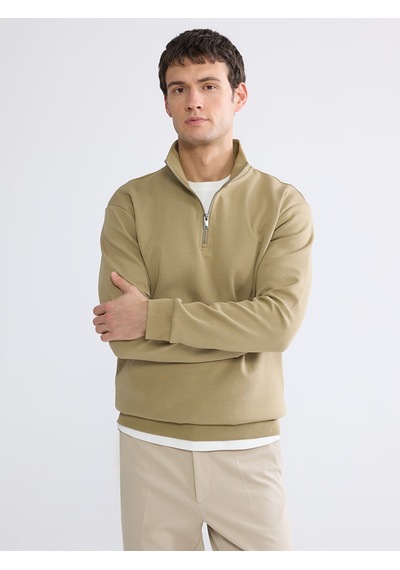 Lcw Vision Haki Dik Yaka Erkek Sweatshirt