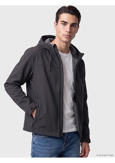 Lcwaıkıkı Classic Antrasit Regular Fit Kapüşonlu Erkek Ceket