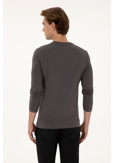 U.S. Polo Assn. Erkek Slim Fit Bisiklet Yaka Gri Basic Sweatshirt 50307762-VR024