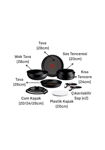 Tefal Ingenio Experience Fusion Core 9x Büyük Tava Ve Tencere Seti - 11 Parça 001 Siyah