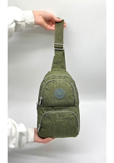 Su Geçirmez Kumaş Haki Unisex Body Bag Çapraz Omuz Çantası Haki