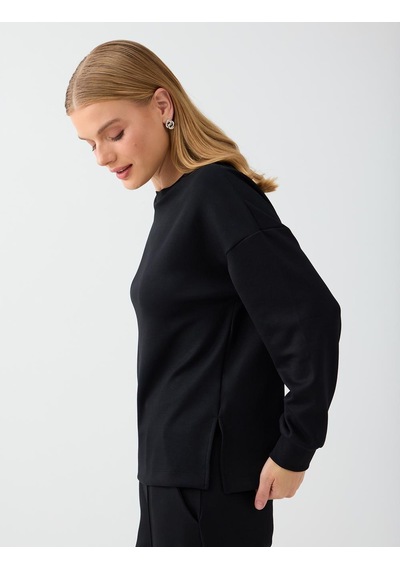 Jimmy Key Siyah Rahat Kesim Bisiklet Yaka Modal Sweatshirt 6ww238605900