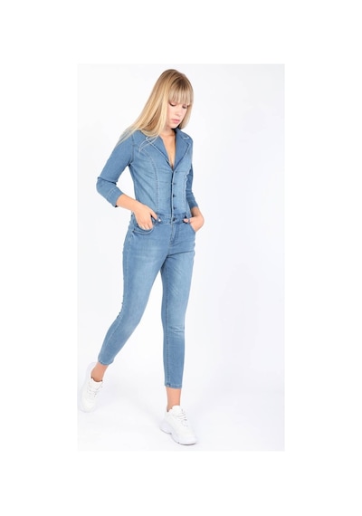 Kadın Mavi Jean Tulum Pantolon