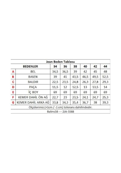 Kadın Kot Pantolon Orta Mavi 2ja/5588.orta Mavi